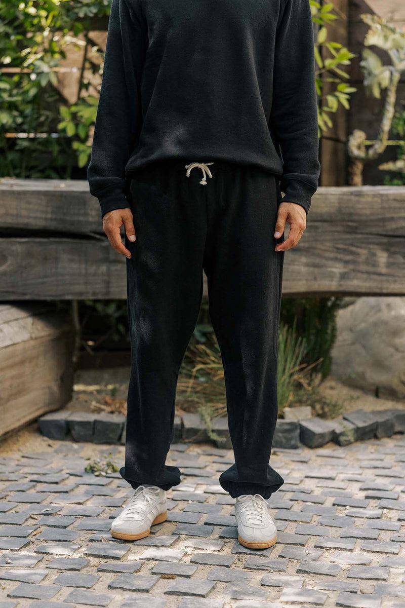 Men's Organic Heavyweight Fleece Sweatpants in Black Product Image