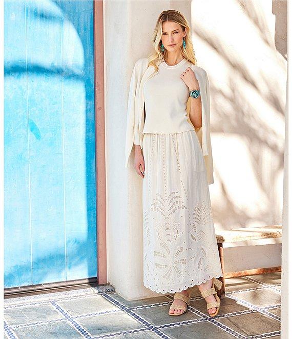 Karen Kane Embroidered Cut-Out A-Line Midi Skirt Product Image