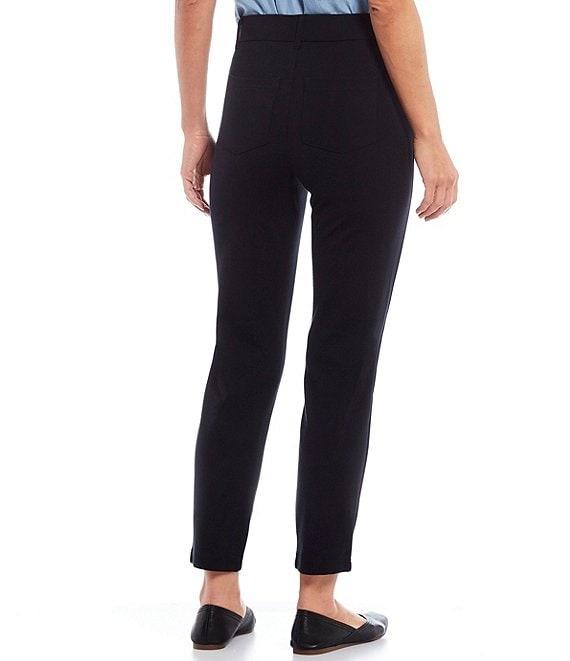 Intro Petite Size Stella Double Knit Slim Straight Leg Pull-On Pants Product Image
