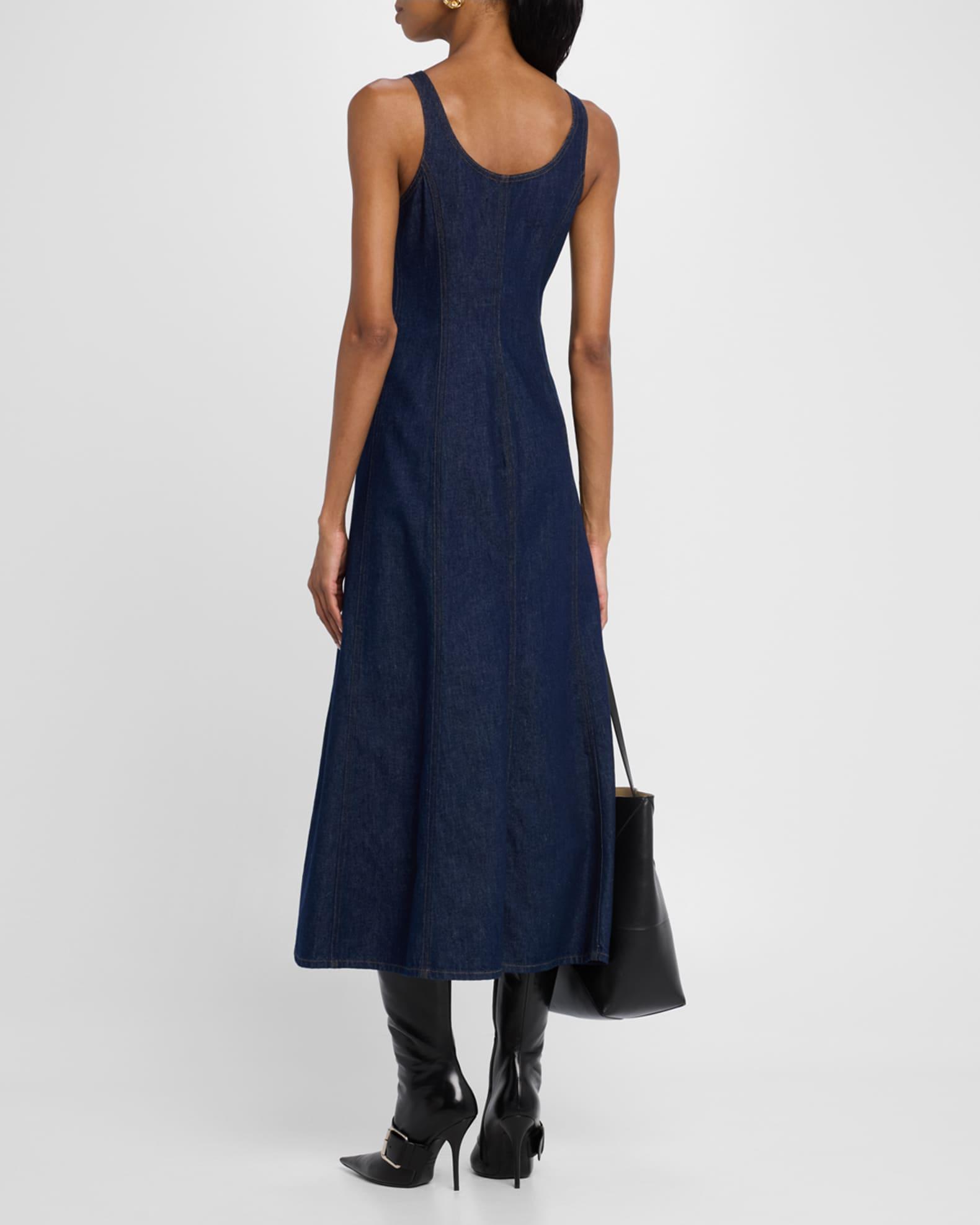 Farrow Sleeveless Cotton Denim Midi Dress Product Image