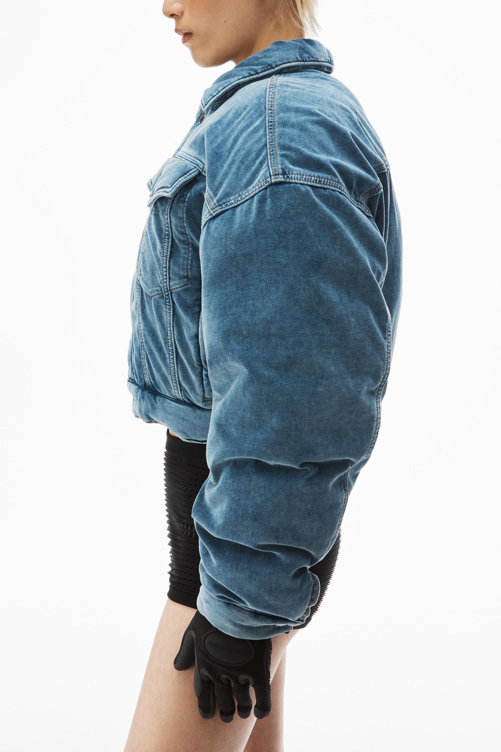 Down Trucker Jacket In Cotton Velvet Product Image