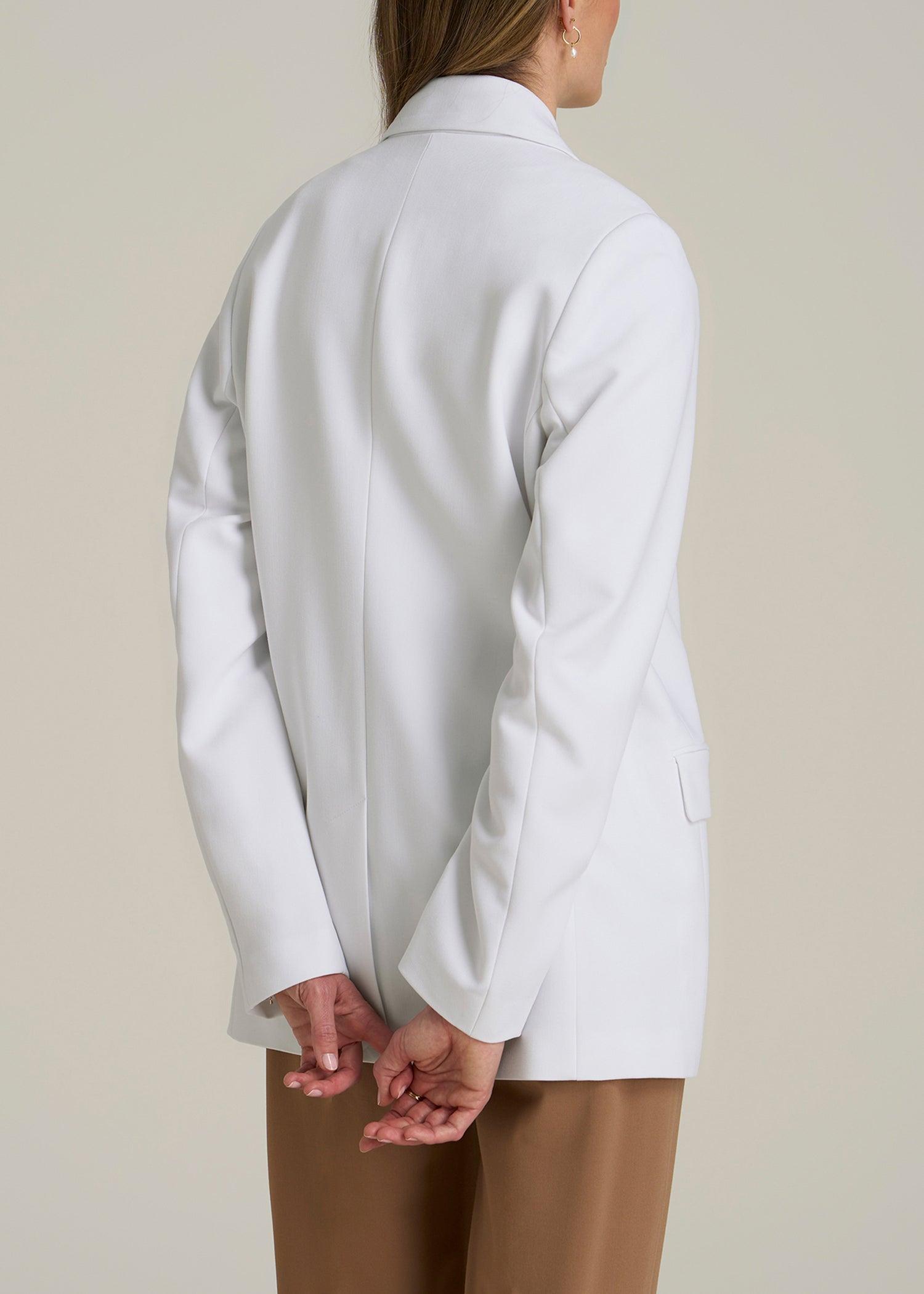 Boyfriend Fit Single-Button Blazer for Tall Women in Optic White Female Product Image