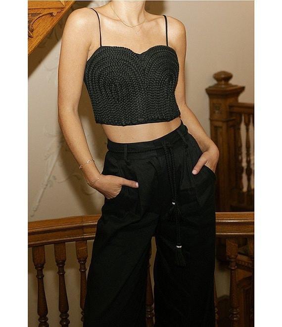 Antonio Melani x Style by Simkins Fran Linen Blend Coordinating Rope Belt Pants Product Image