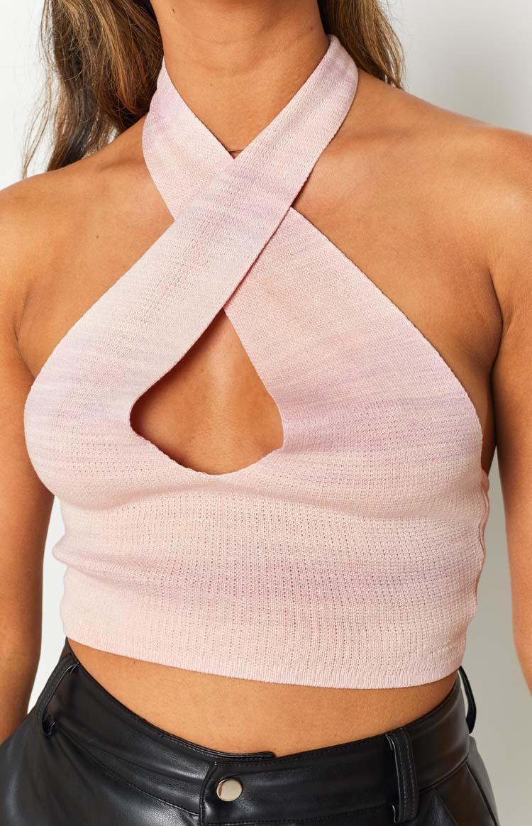 Juliana Knit Halter Top Pink Baby Product Image
