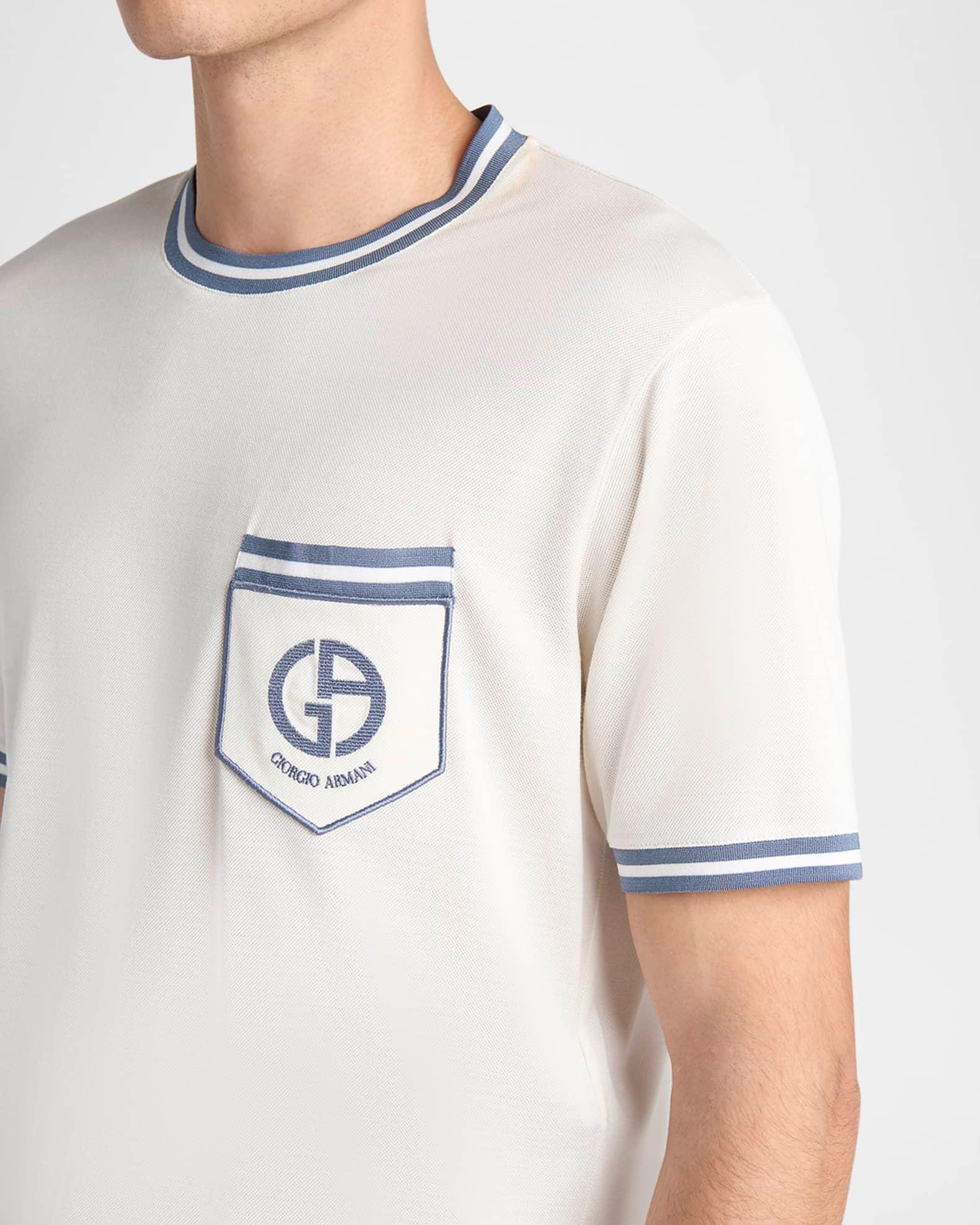 Men's Short-Sleeve Contrast Embroidered Shirt Product Image