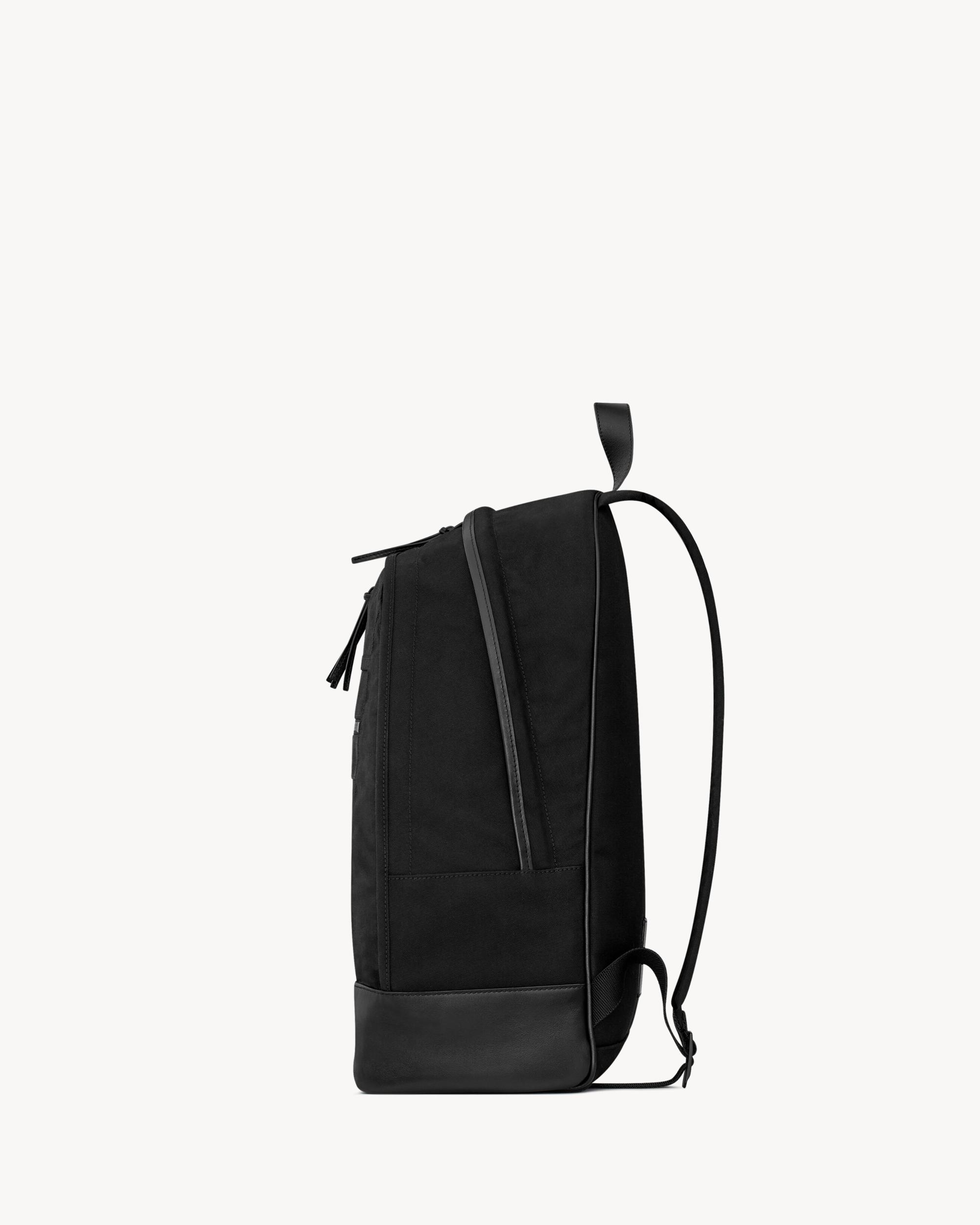 CITY backpack in nylon canvas and leather Product Image