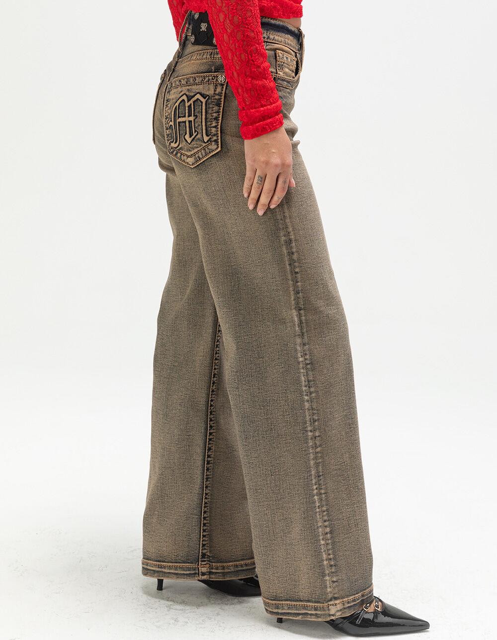 MISS ME Womens High Rise Wide Leg Jeans - Dark Wash Product Image