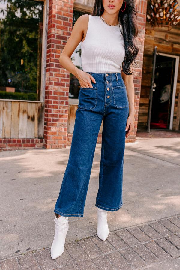 The Adele High Waist Jean In Dark Wash Product Image