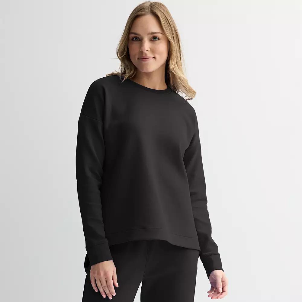 Women's Tek Gear® Ultracomfort Crewneck Top, Size: Medium, Mineral Black Product Image