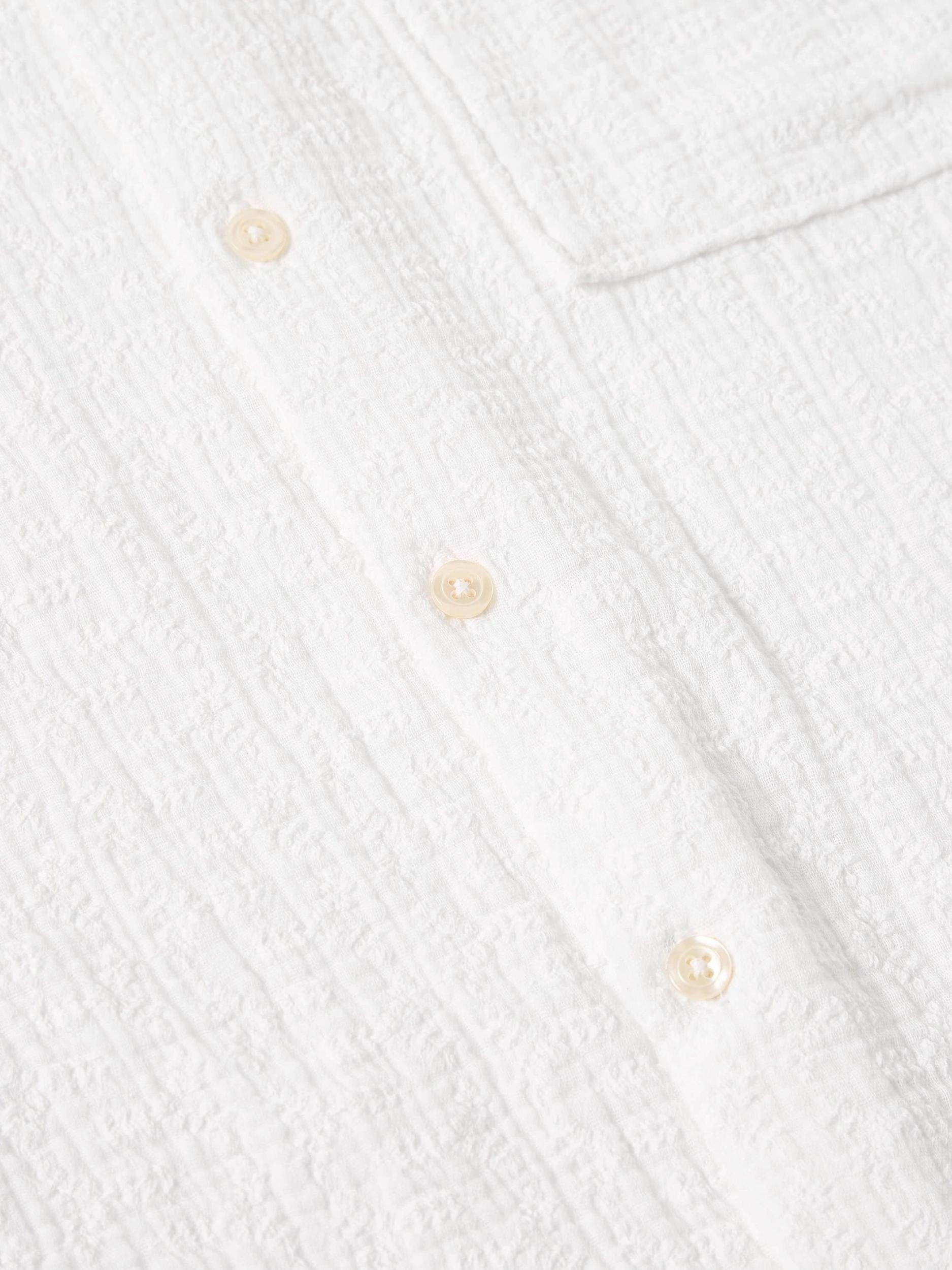 Universal Works Square Pocket Shirt in White Bobble Cotton Product Image