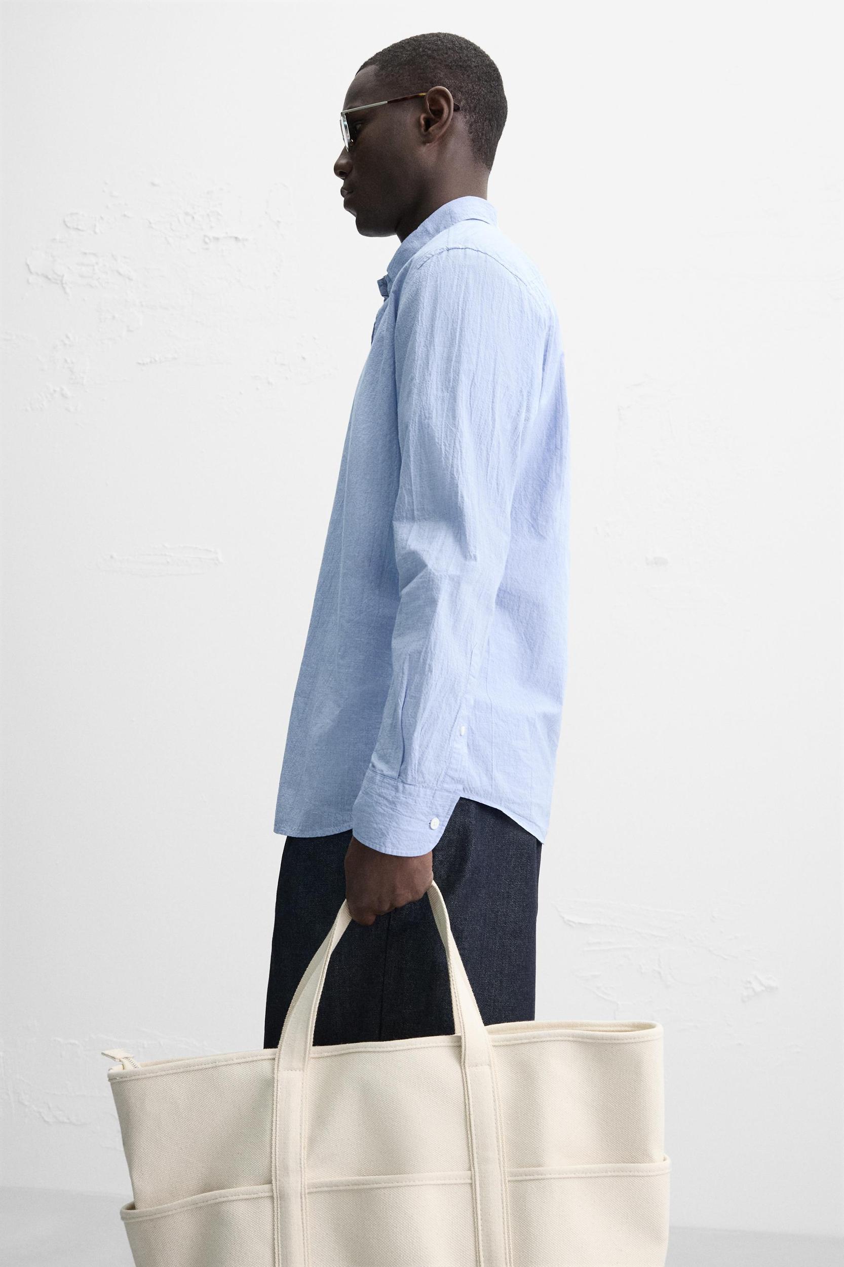 WRINKLED EFFECT REGULAR FIT SHIRT Product Image