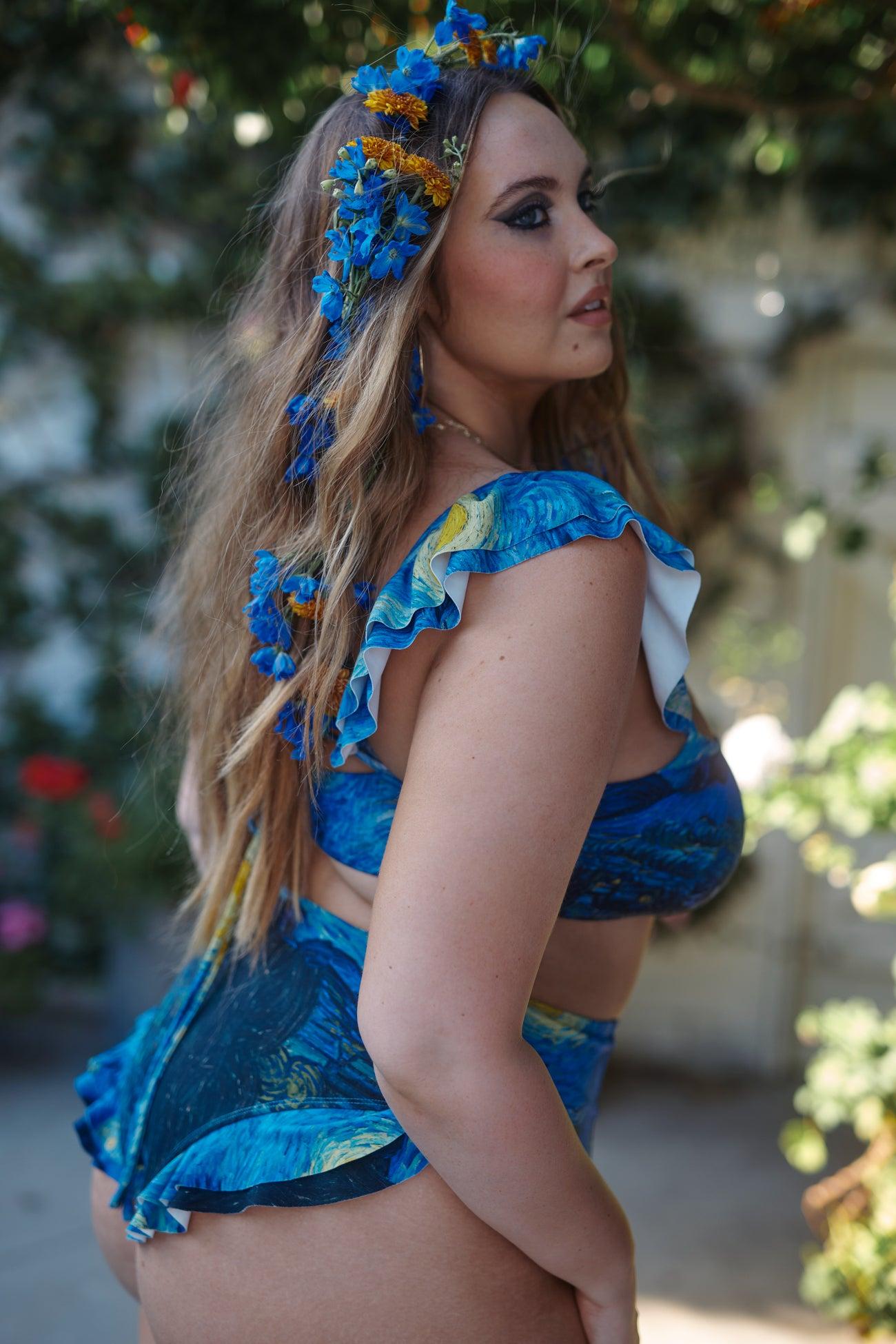 The Starry Night Ruffle Bikini Bottoms Product Image