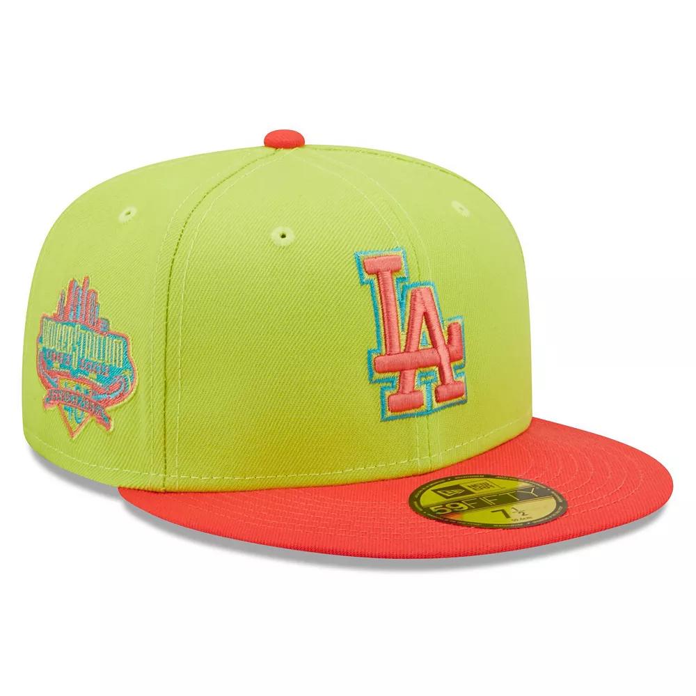Men's New Era Green/Red Los Angeles Dodgers Cyber Highlighter 59FIFTY Fitted Hat,  Product Image
