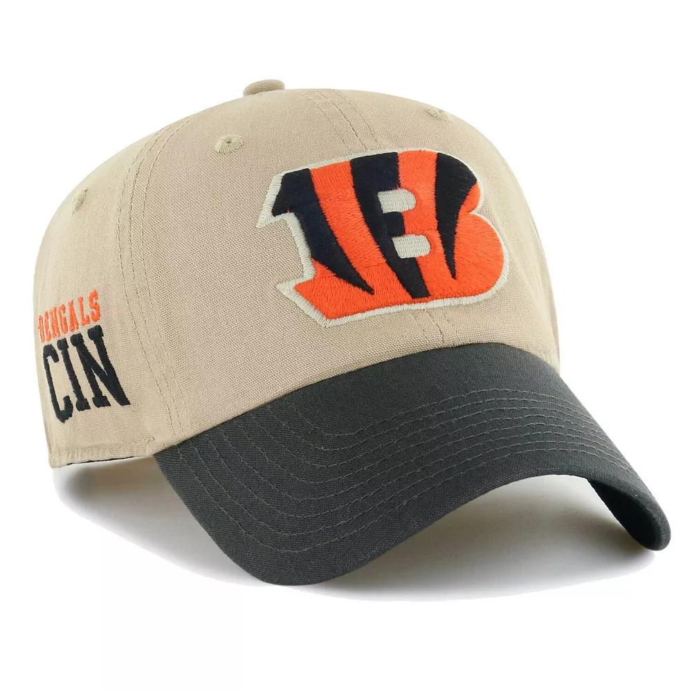 Men's '47 Khaki/Black Cincinnati Bengals Ashford Clean Up Adjustable Hat, Beig K Product Image