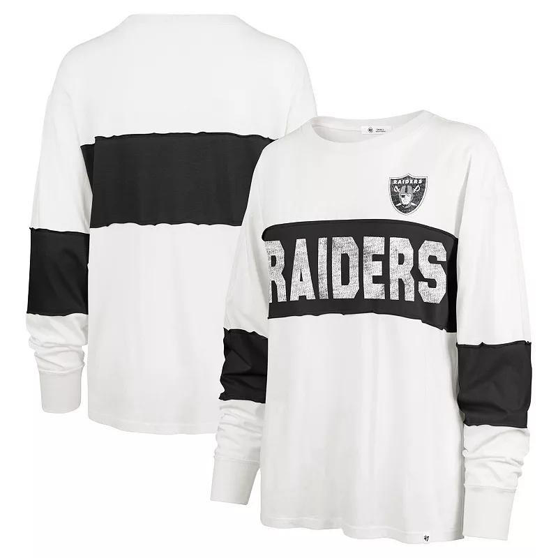 Women's '47 Cream Las Vegas Raiders Clubhouse Pride Taylor Long Sleeve T-Shirt,  Product Image