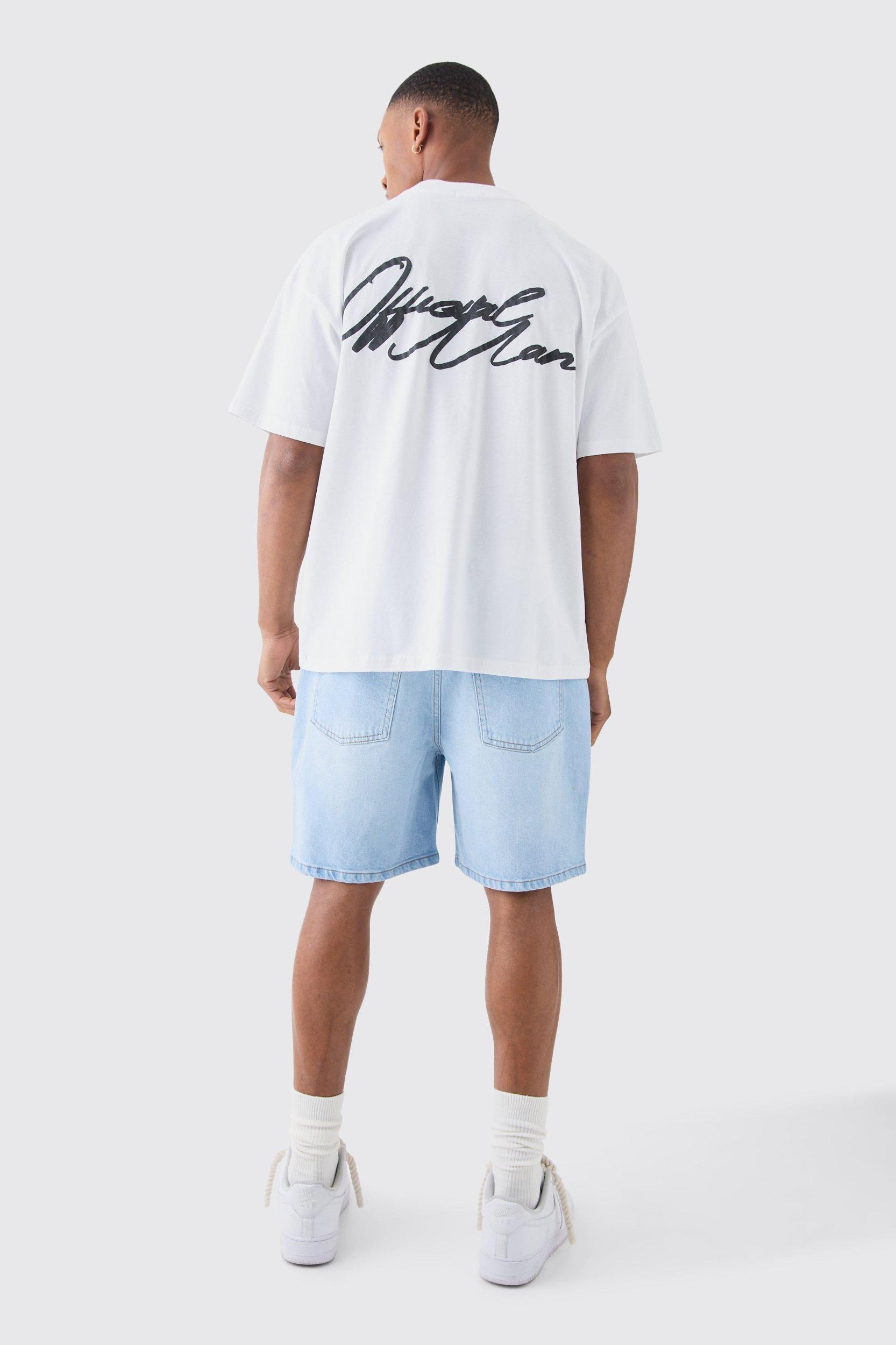 Relaxed Rigid Jean Shorts | boohooMAN USA Product Image