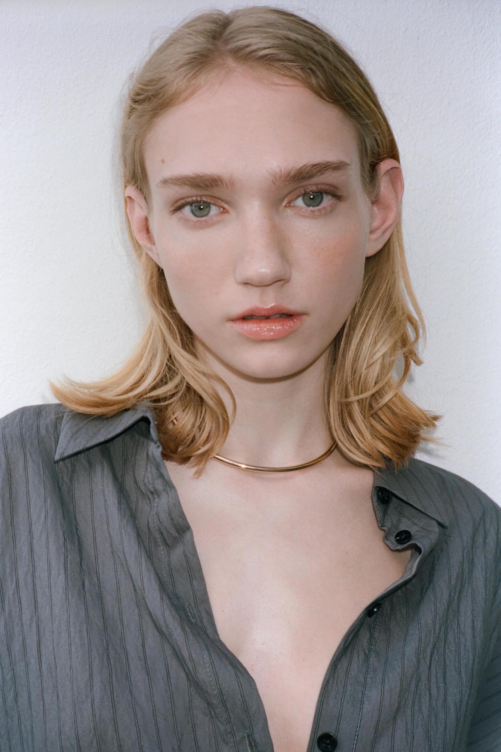 STRIPED ROLL-TAB SLEEVE SHIRT Product Image