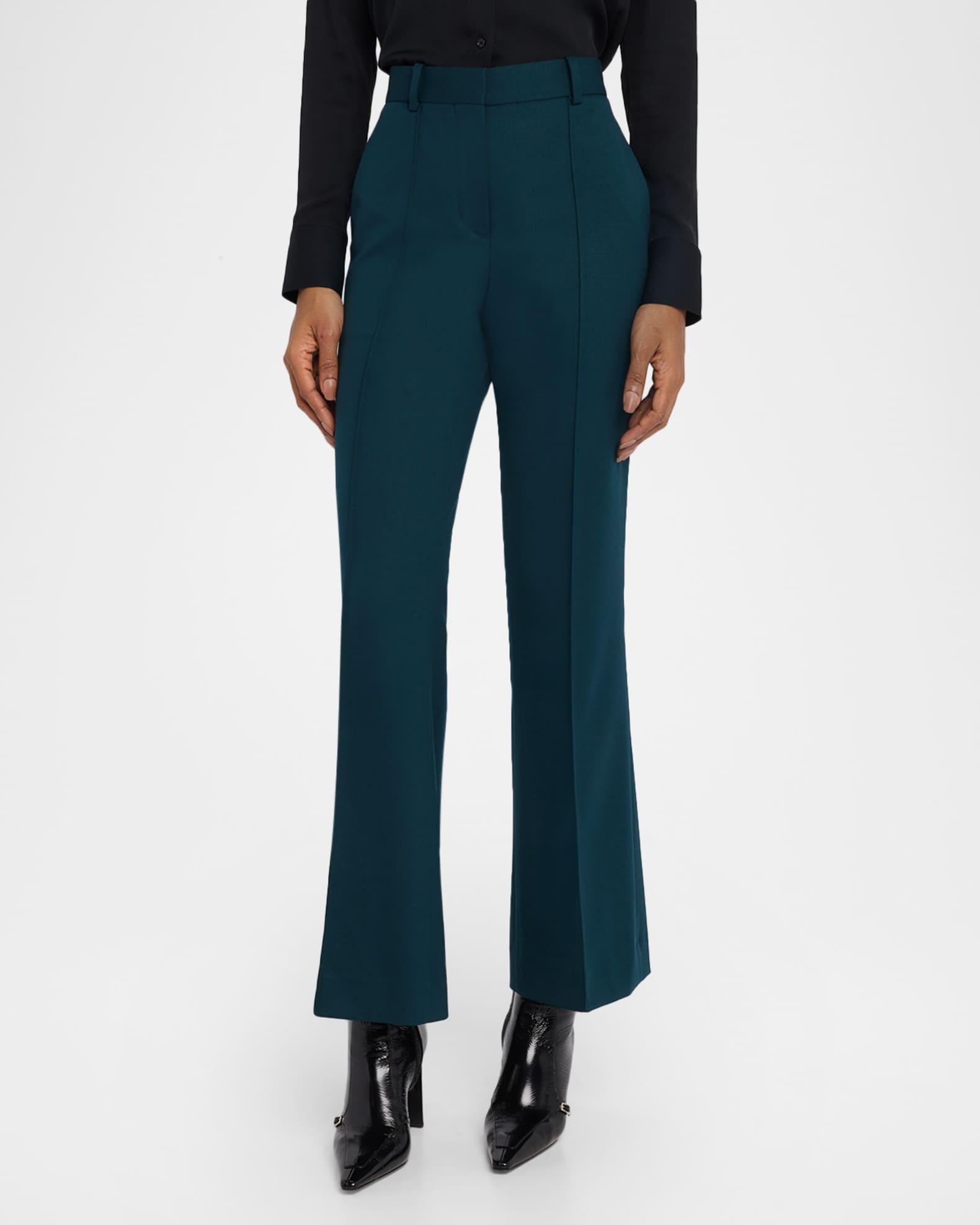 Jade Pintuck Flare-Leg Trousers Product Image
