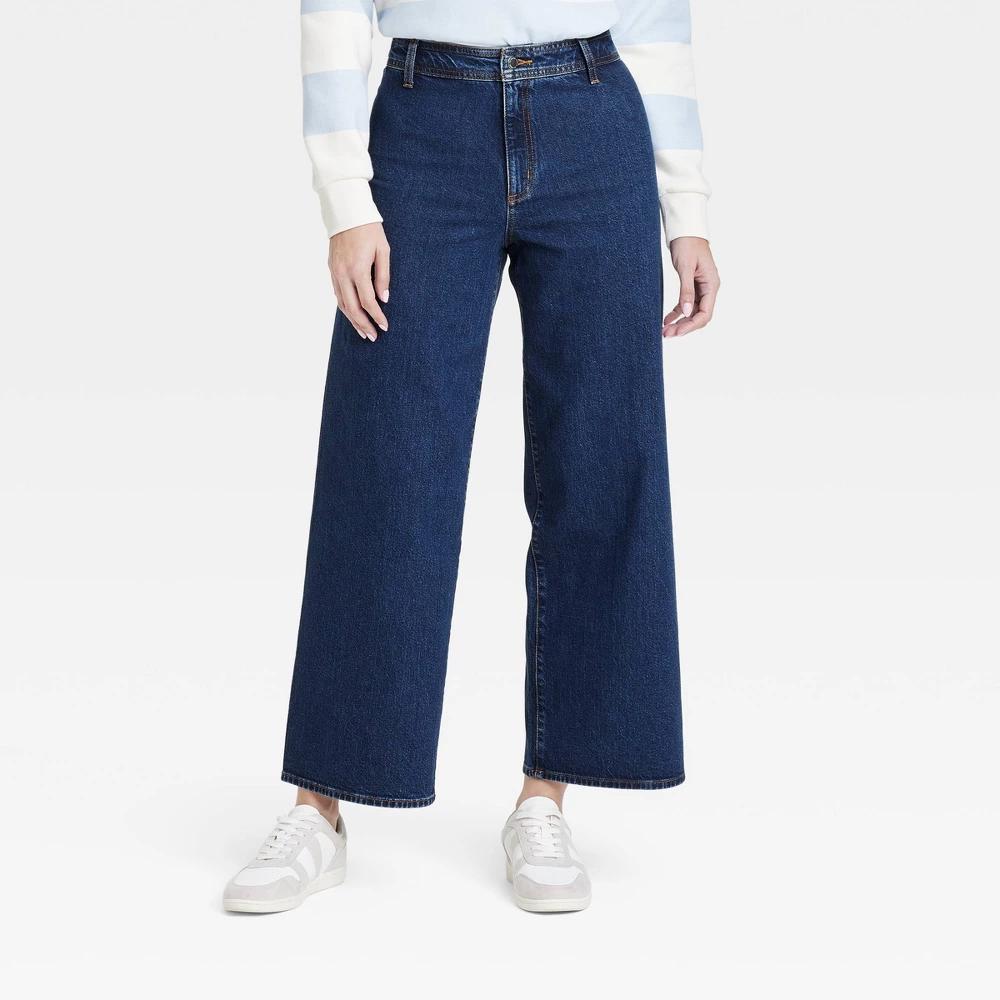 Women's High-Rise Sailor Wide Leg Ankle Jeans - Universal Thread™ 12: Relaxed Fit, Denim, 29" Inseam Product Image