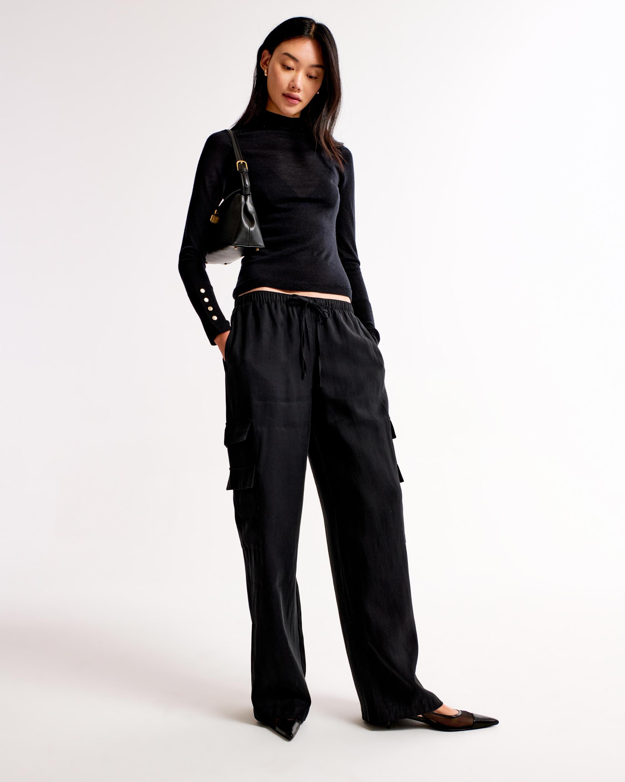 Merino Wool Button Sleeve Mockneck Top Product Image