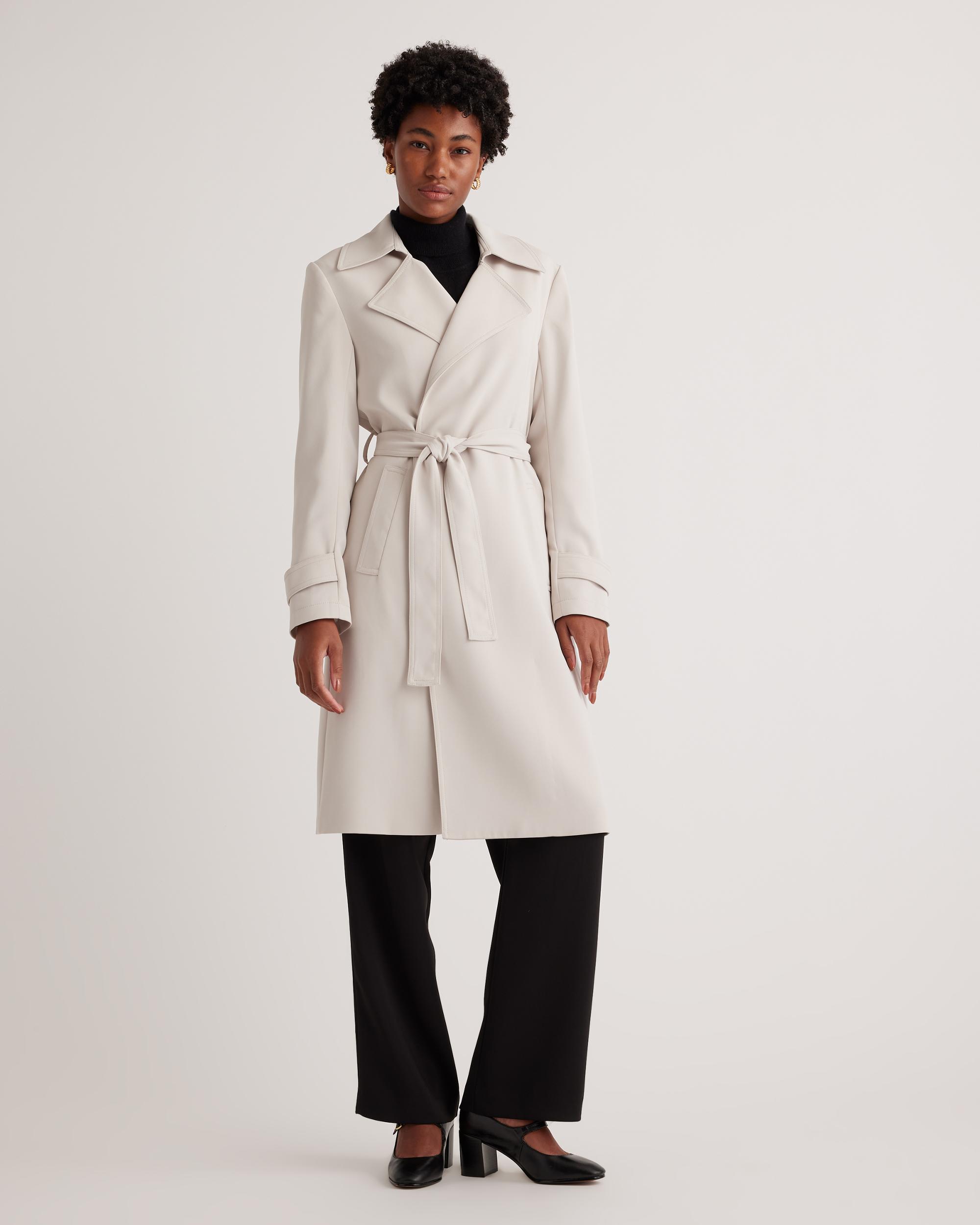 Quince | Women's Stretch Crepe Trench Coat Size XL, Recycled Polyester Product Image
