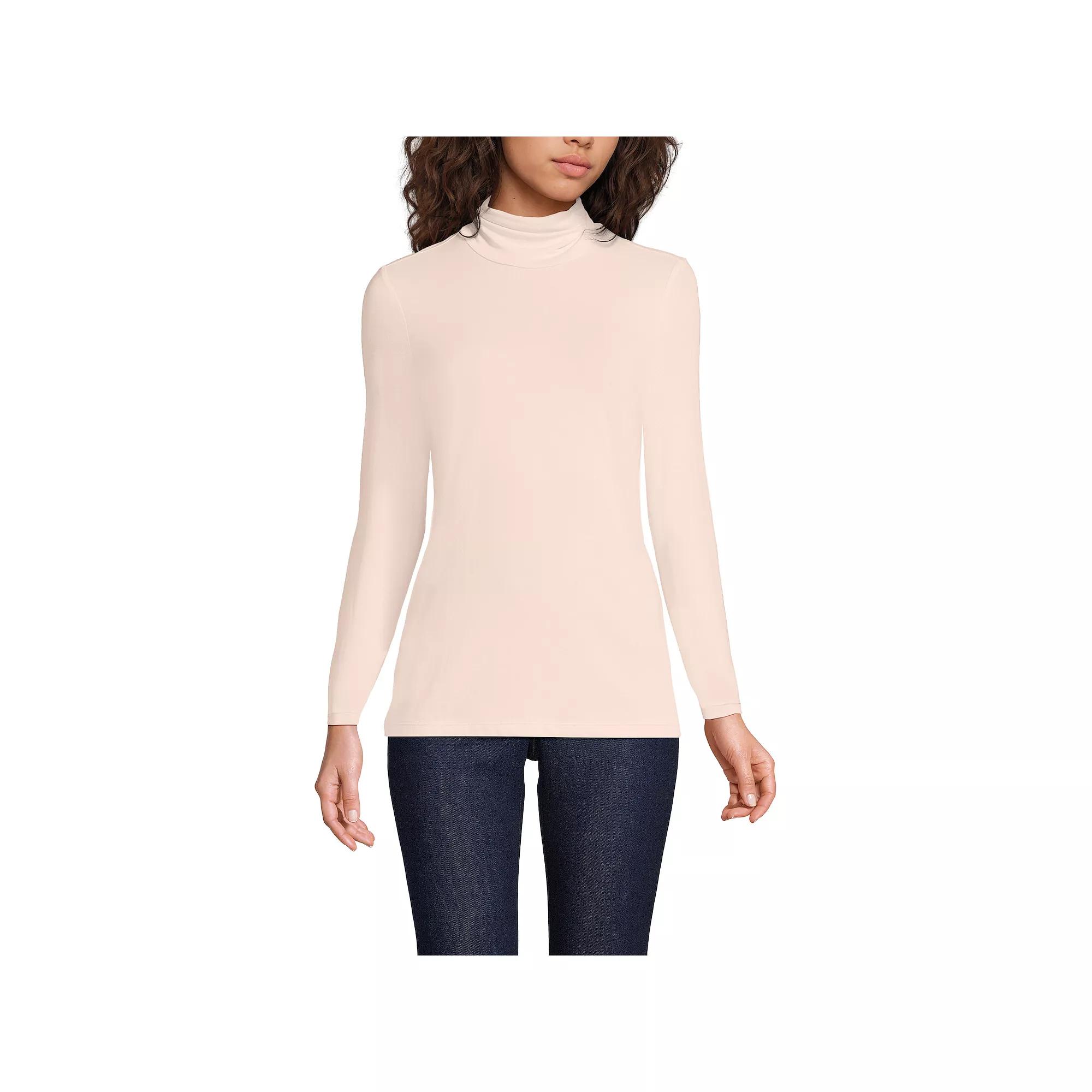 Women's Lands' End Lightweight Fitted Turtleneck,  Product Image