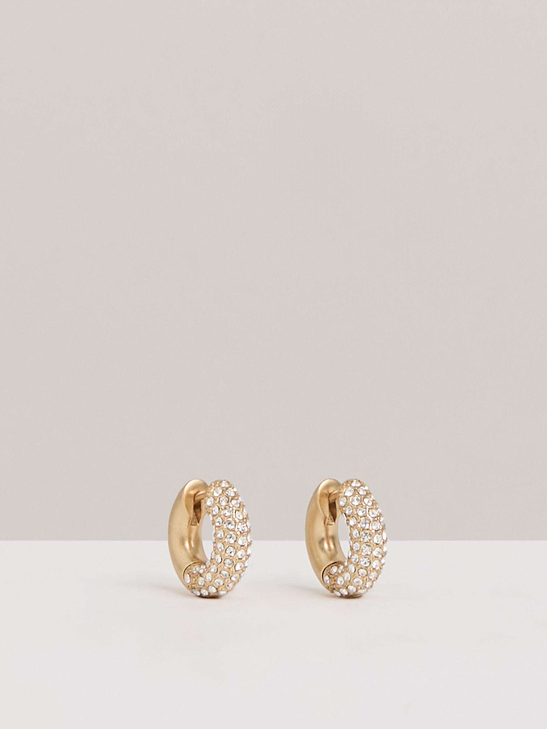 Geometric Hoop Earrings in Gold Tone Product Image