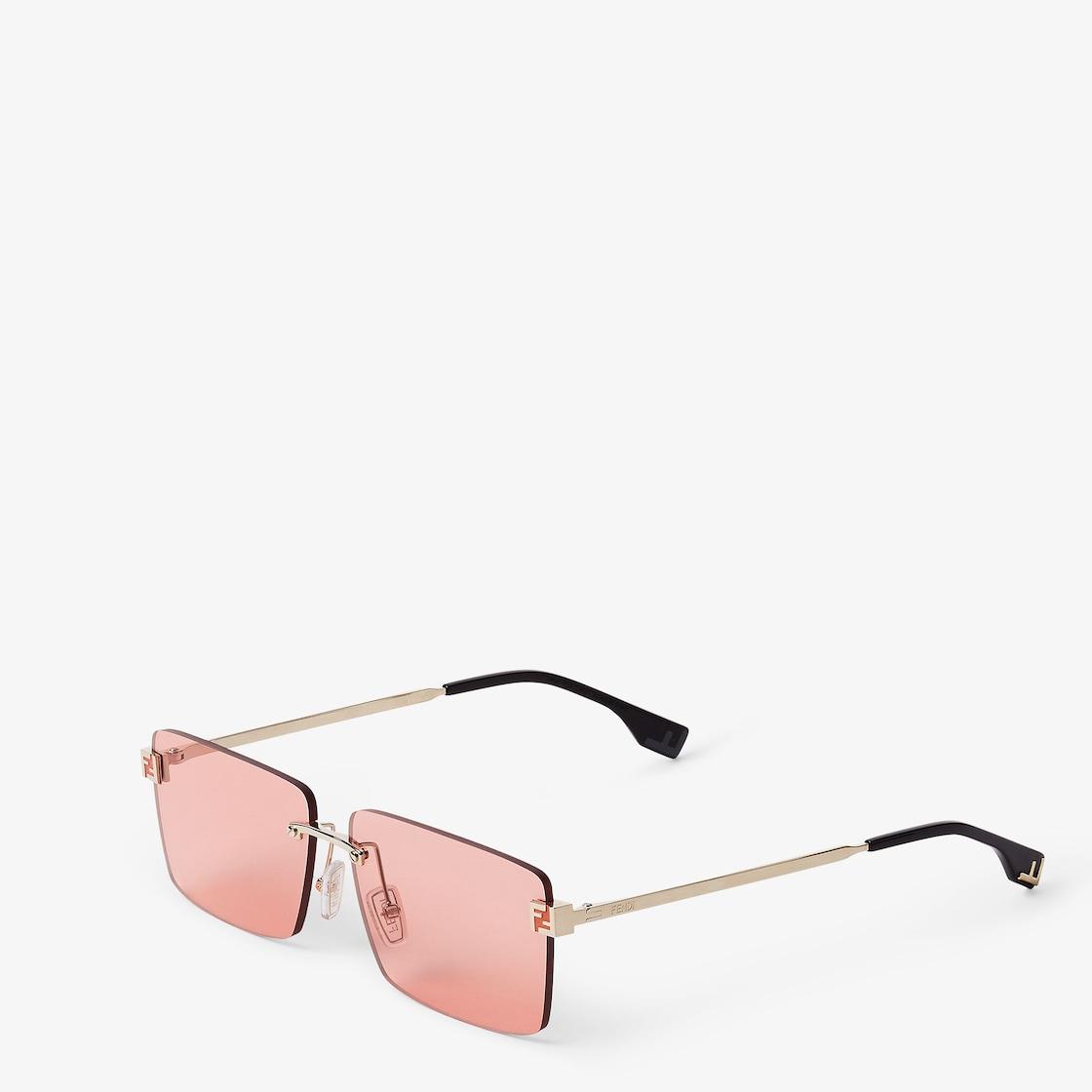 Fendi SkyGold-colored metal sunglasses Product Image
