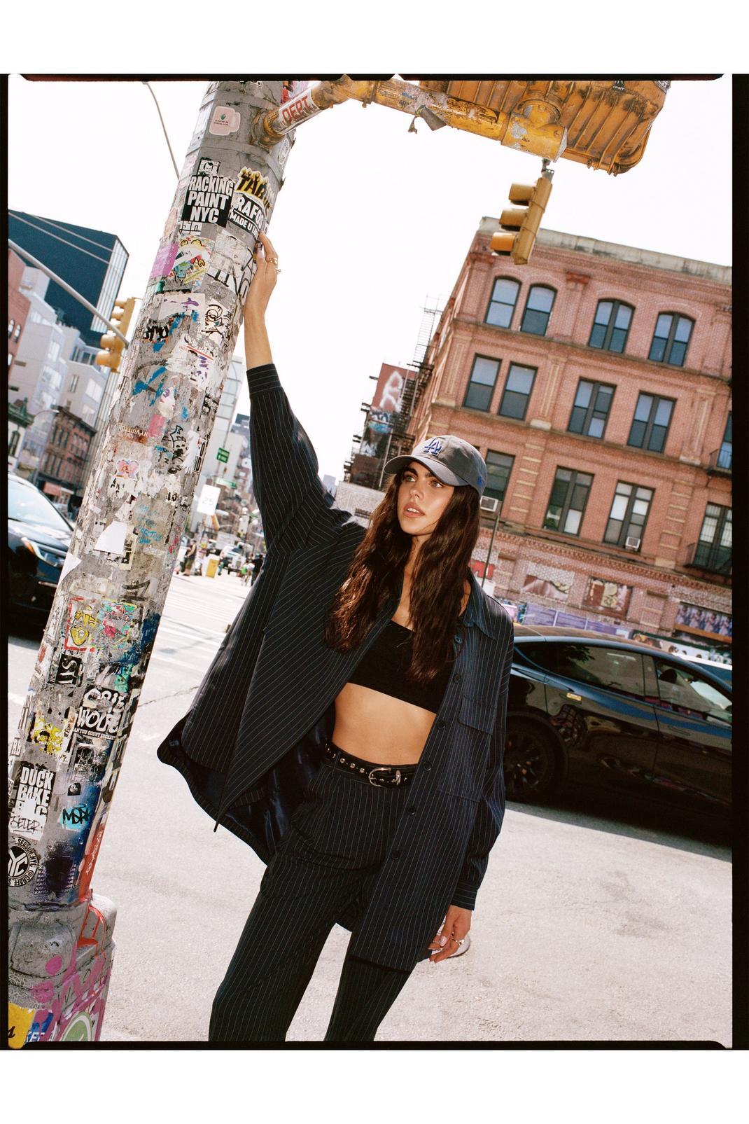 PREMIUM PINSTRIPE TAILORED SHACKET Product Image