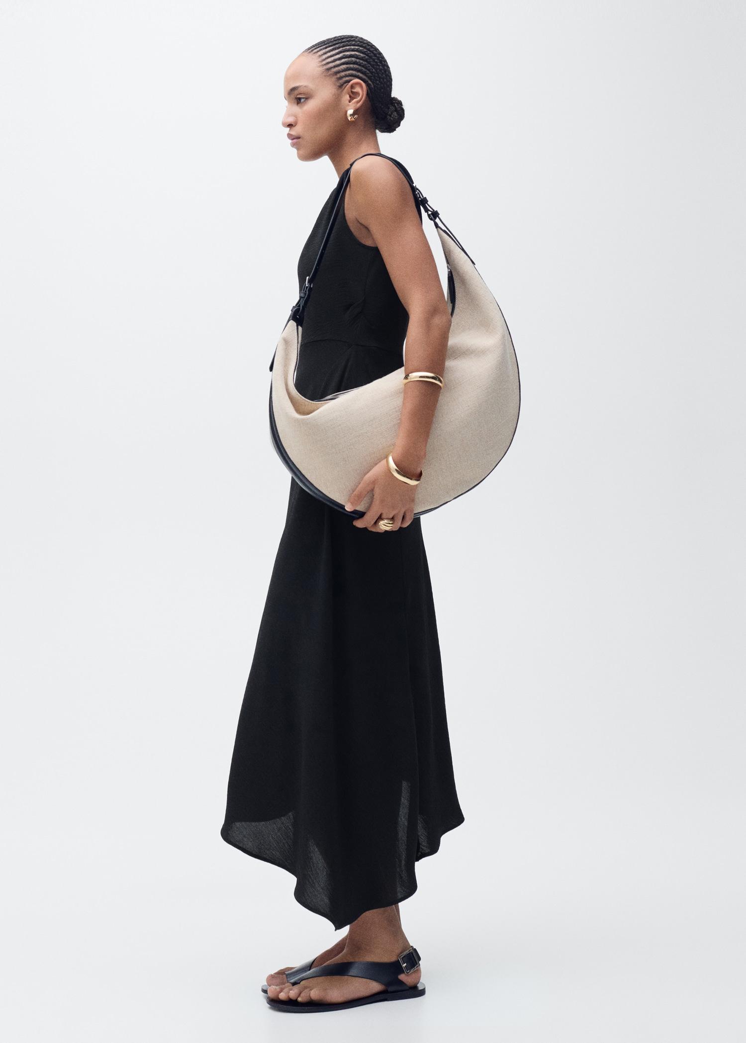 Long asymmetric dress - Women | MANGO USA Product Image