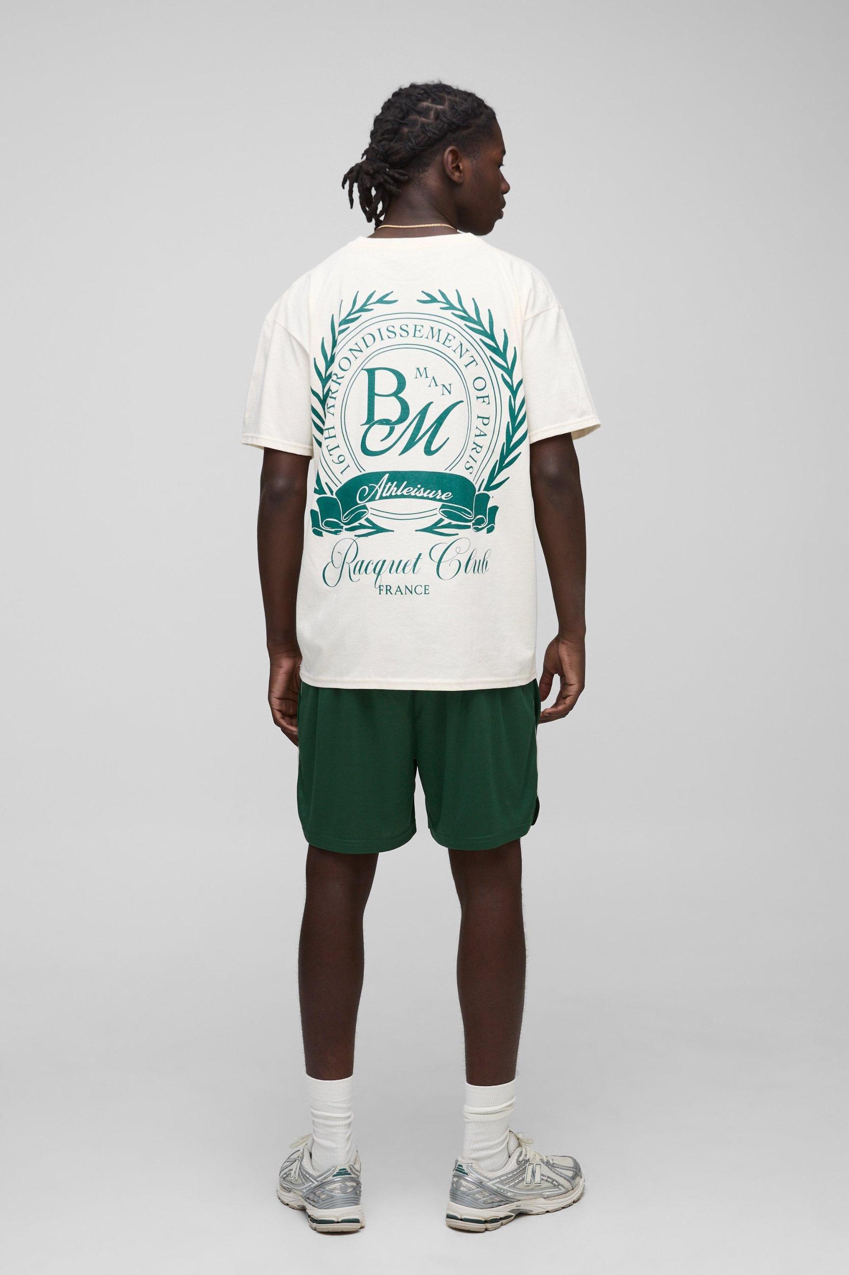 Oversized BM Varsity Crest T-Shirt | boohooMAN USA Product Image