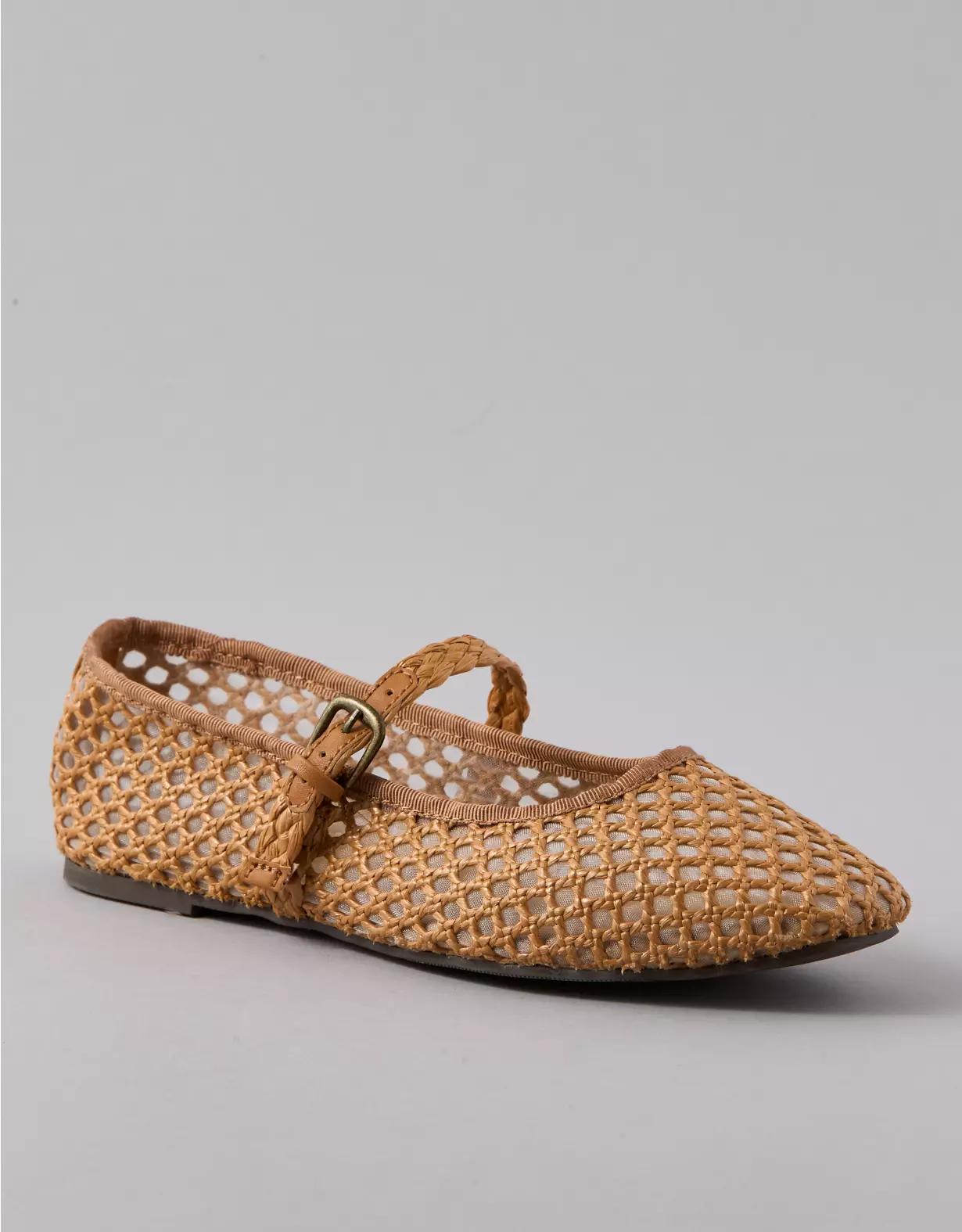 AE Raffia Mesh Mary Jane Flats Product Image