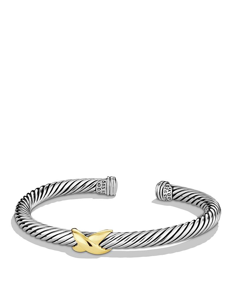 Cable Station Bracelet in Silver with 18K Gold, 4mm Product Image