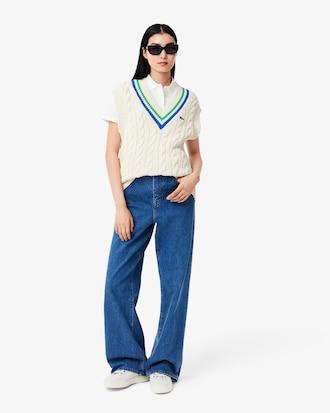 V Neck Cable Knit Sweater Vest Product Image