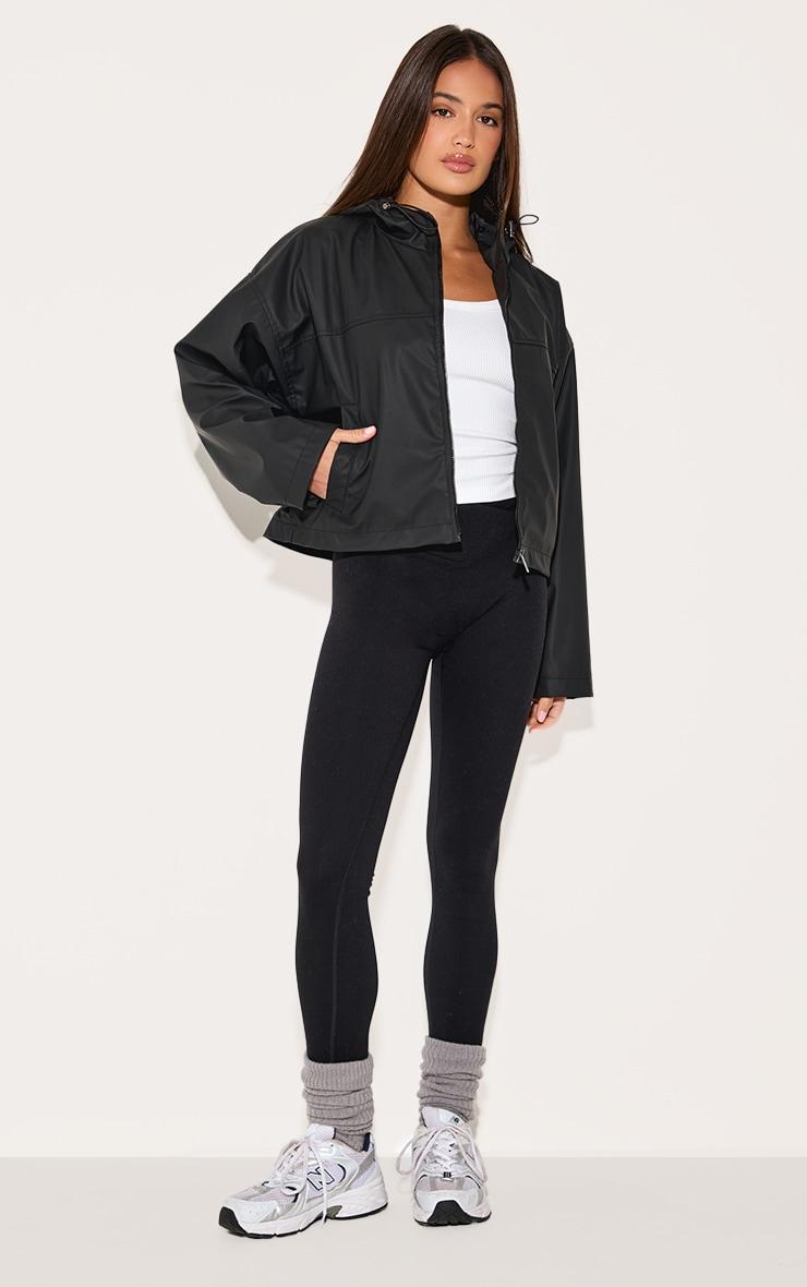 Black Cropped Hooded Jacket Product Image