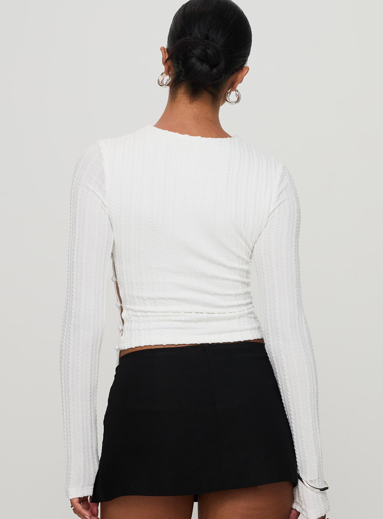 Yulkie Long Sleeve Top White Product Image