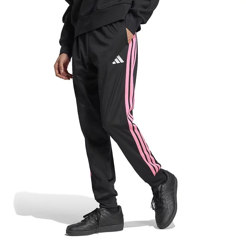 Big & Tall adidas 3-Stripes Tricot Tapered Track Pants, Men's, Size: Large Tall, Black Lucid Pink Product Image