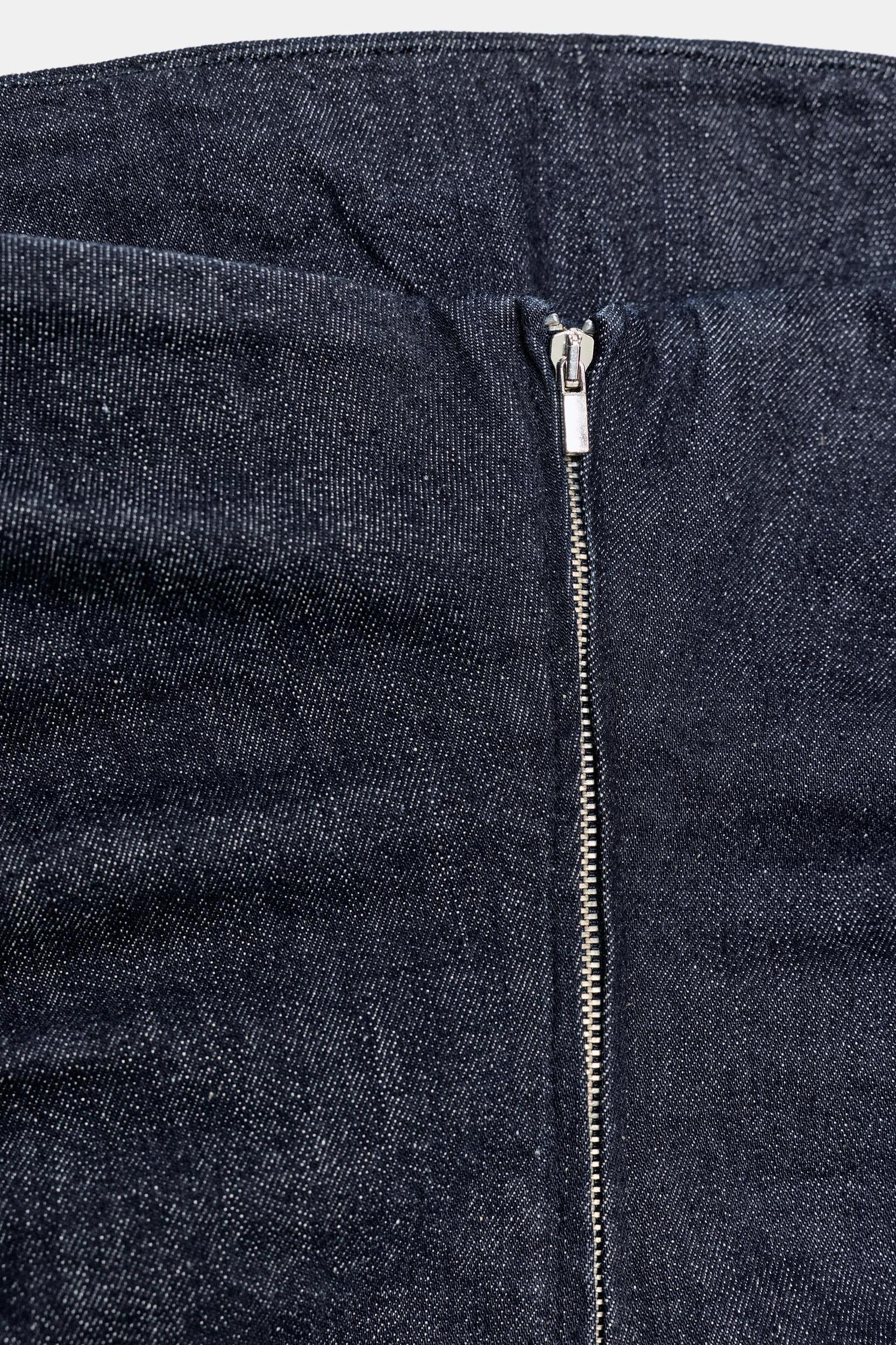 TRF DENIM RUCHED STRAPLESS DRESS Product Image