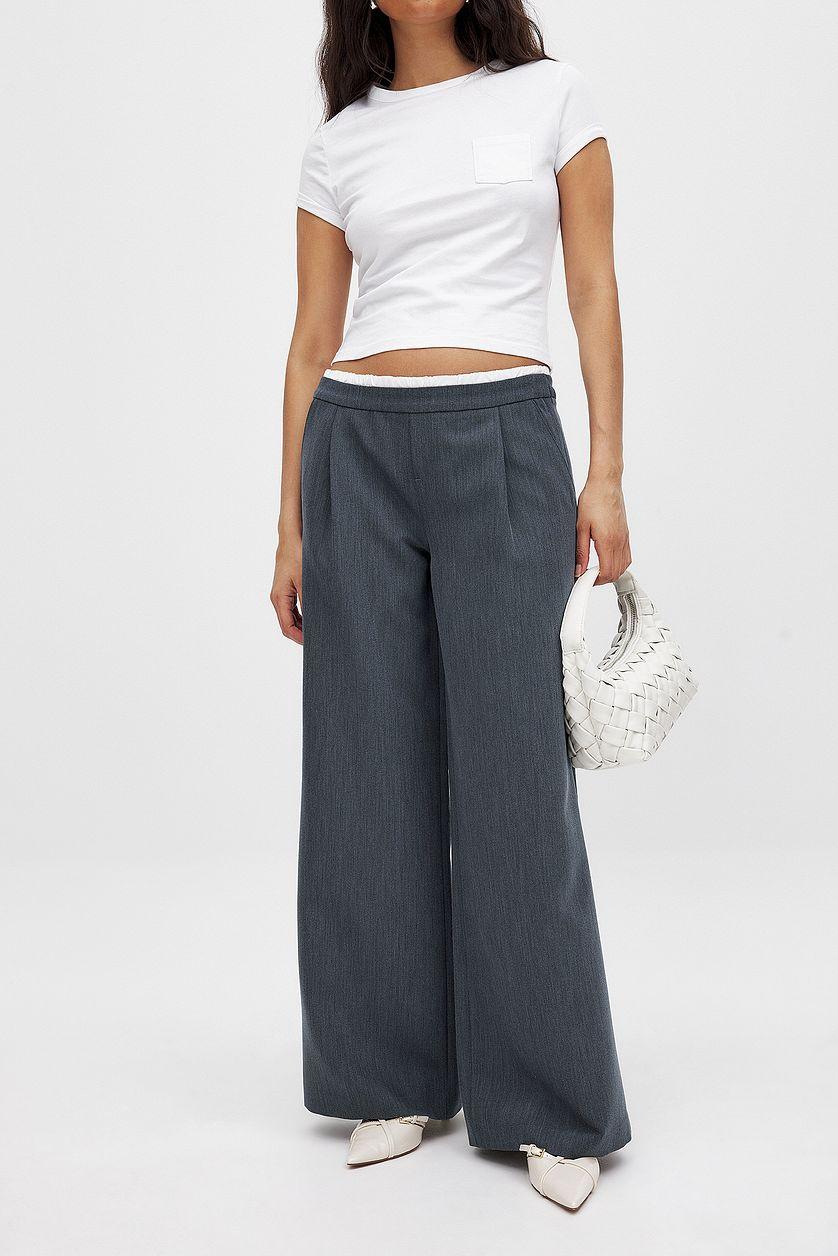 Elastic Cotton Detailed Suit Pants Product Image