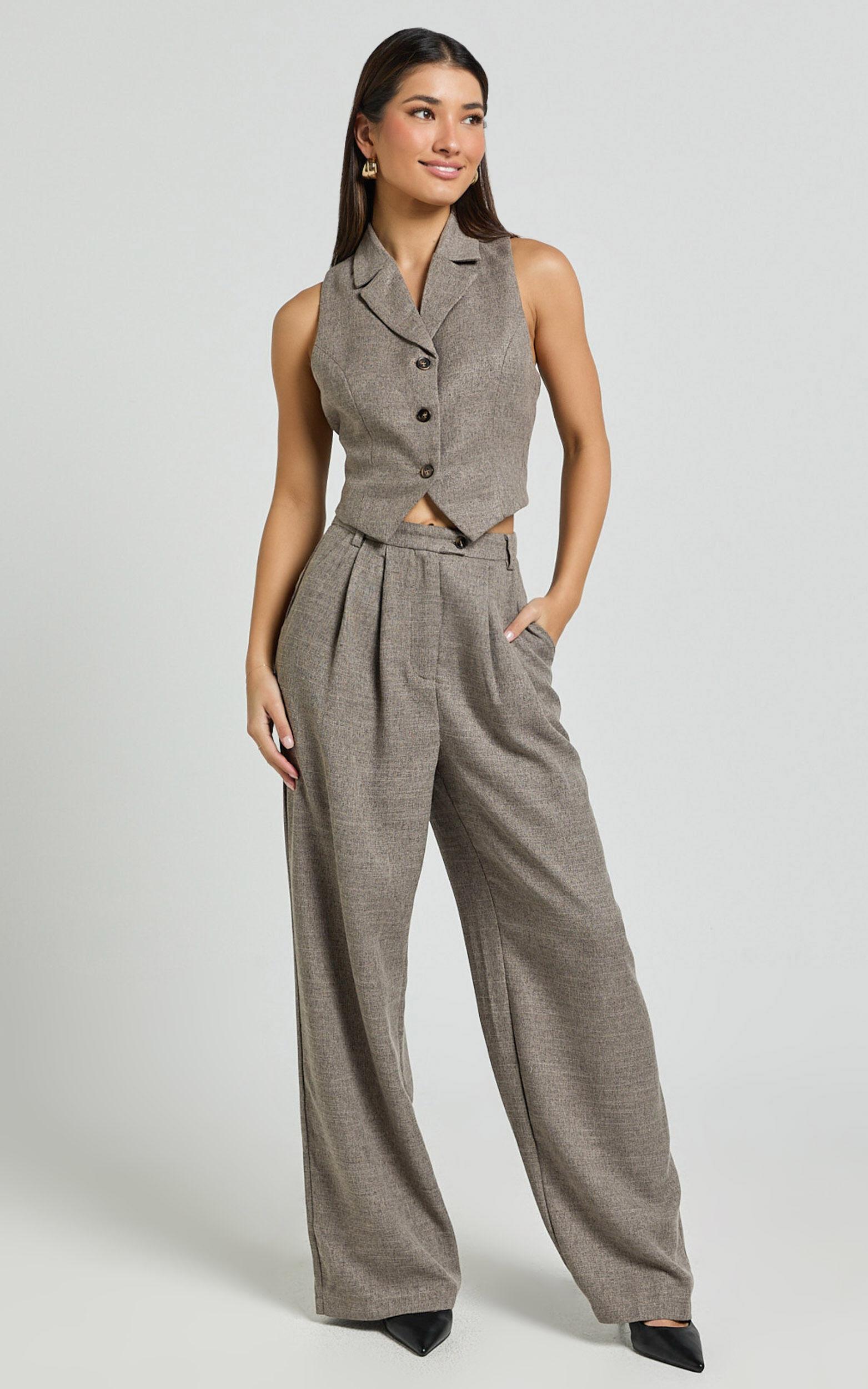 Andie Pants - High Waist Tailored Pants in Grey Product Image