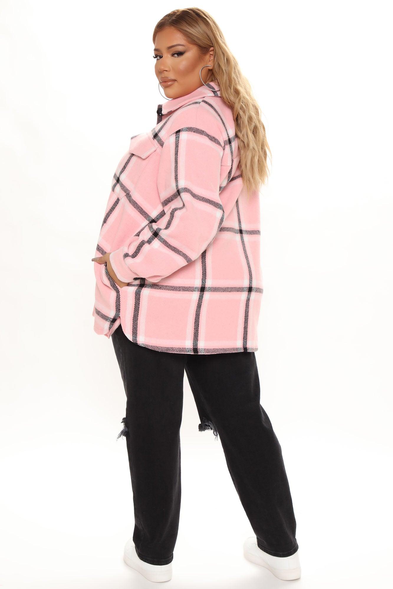 Penelope Plaid Shacket - Pink/combo Product Image