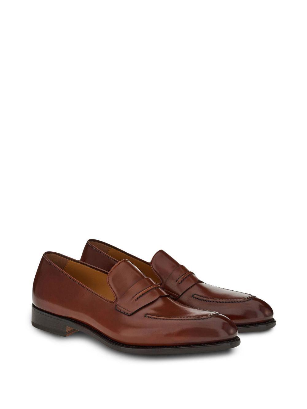 calf leather penny loafers Product Image