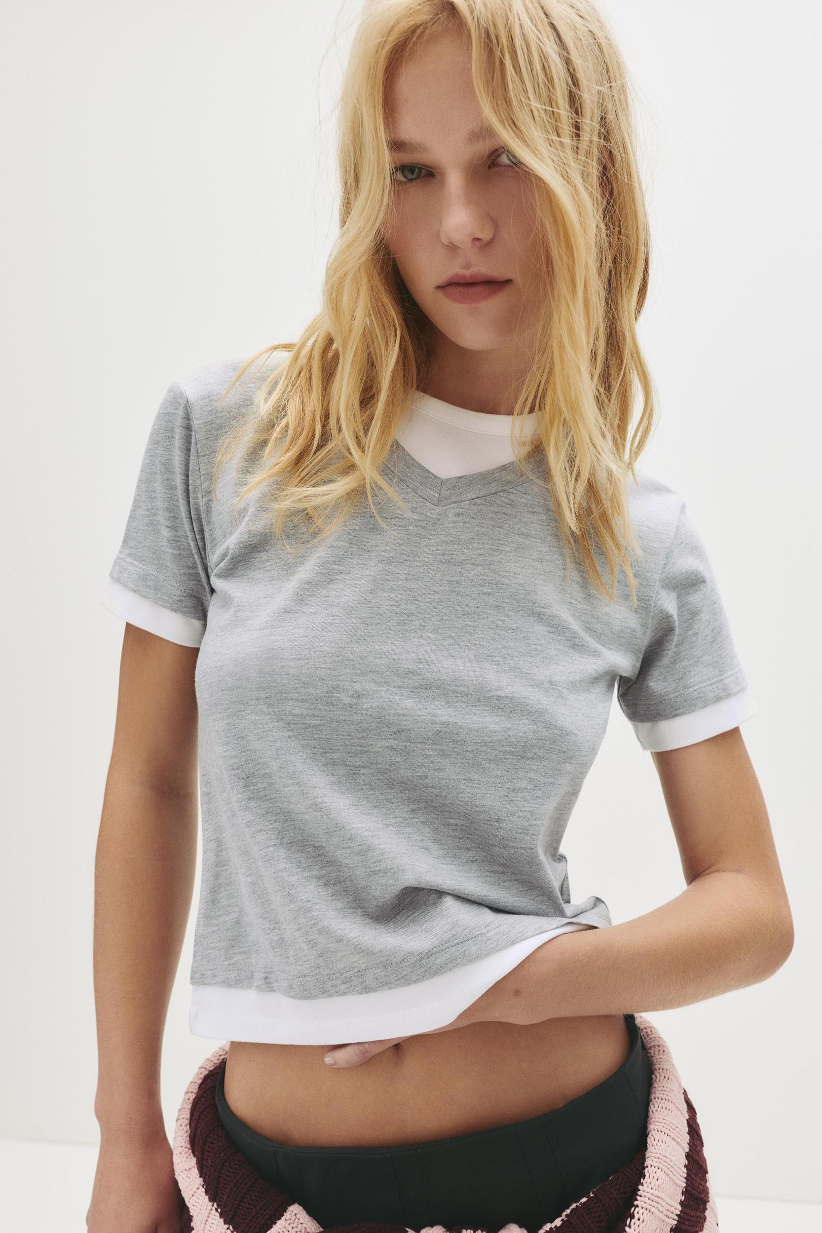 Double-layer short sleeve T-shirt Product Image