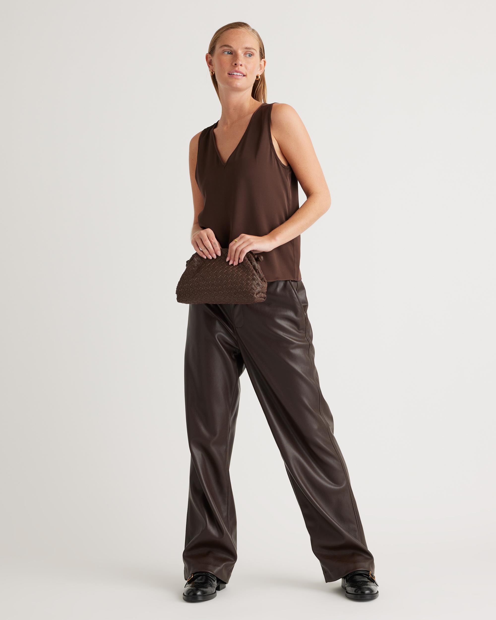 Quince | Women's Italian Leather Handwoven Pouch Crossbody Clutch Product Image