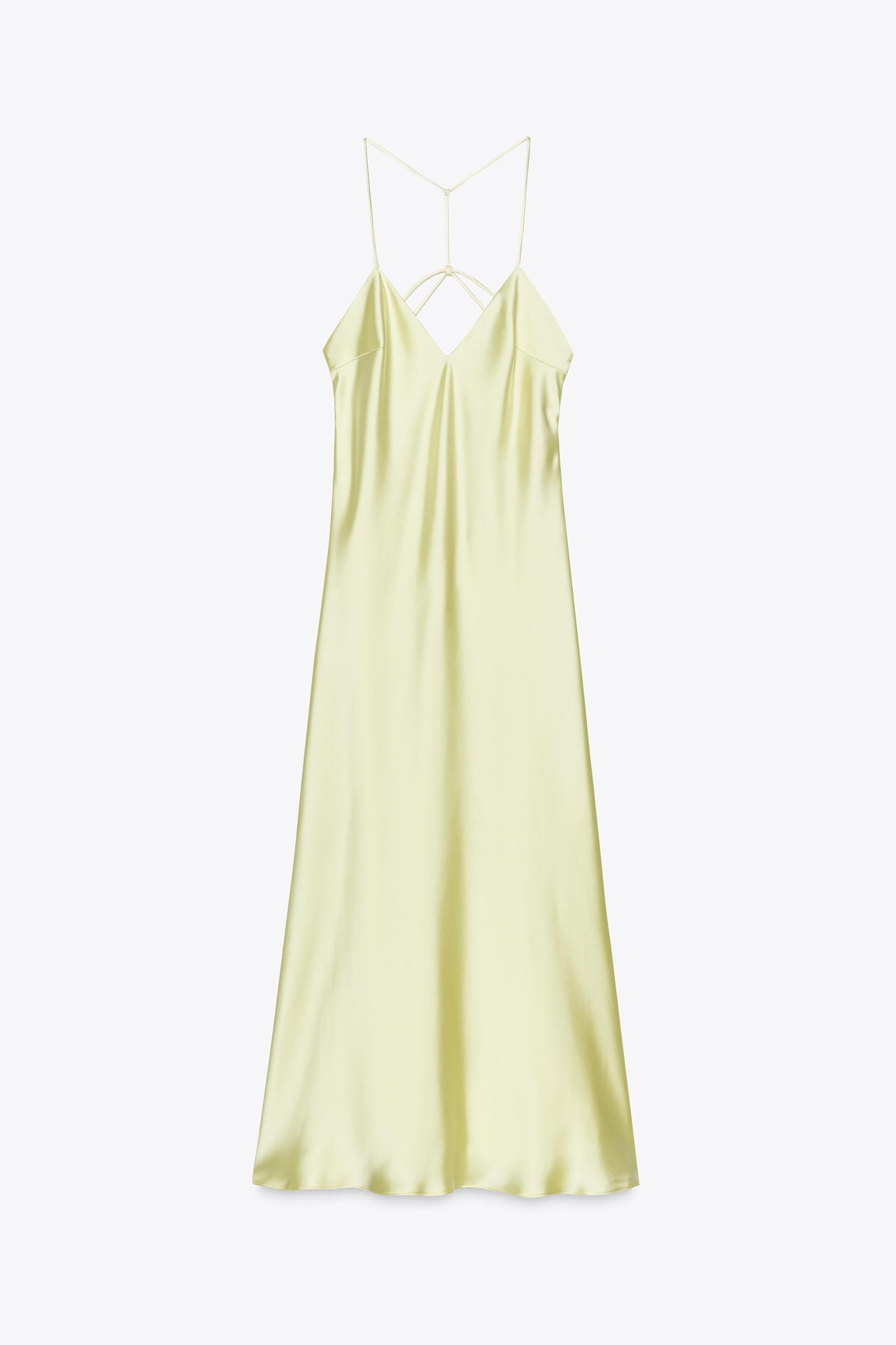 SATIN MIDI DRESS WITH STRAPPY BACK Product Image