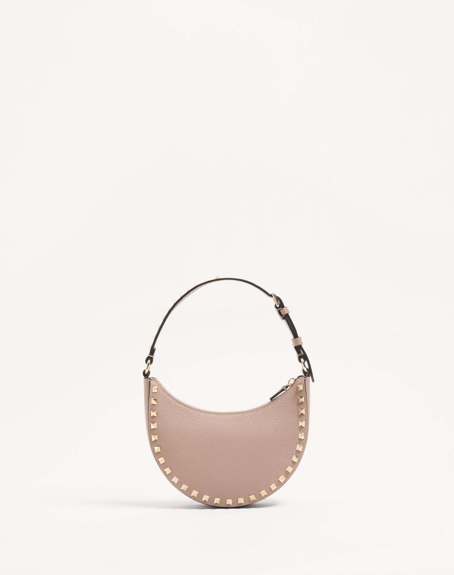 Mini Rockstud Hobo Bag In Grainy Calfskin Product Image