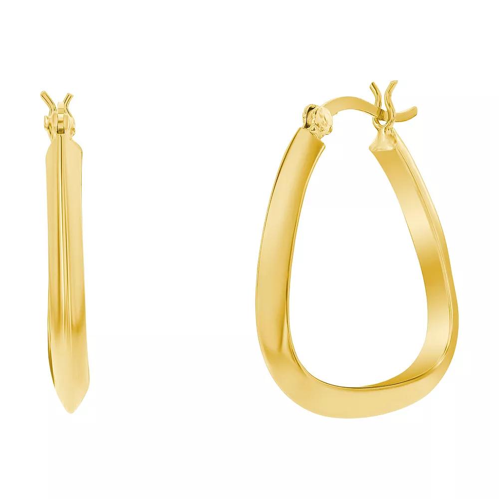 Argento Bella Triangle-Shaped Hoop Earrings, Women's, Gold Tone Product Image