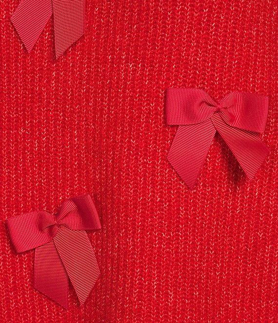 Lilly Pulitzer Zarie Fluffy Blend Knit Bow Applique Crew Neck Puff Long Sleeve Sweater Product Image