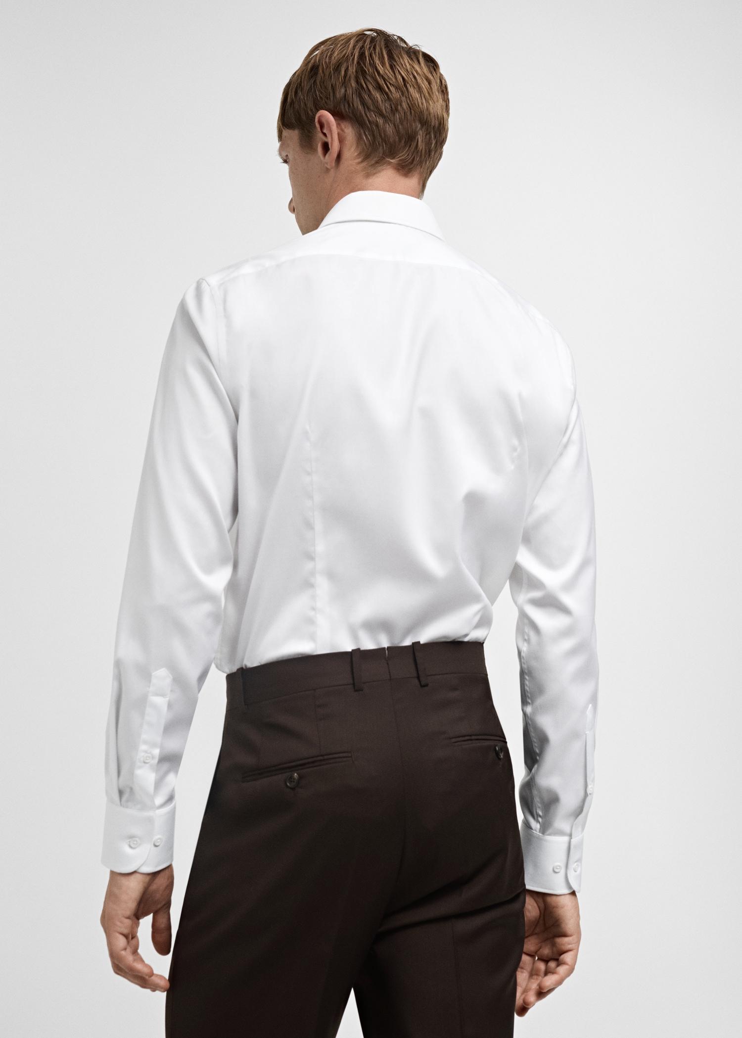 Slim fit cotton suit shirt - Men | MANGO USA Product Image
