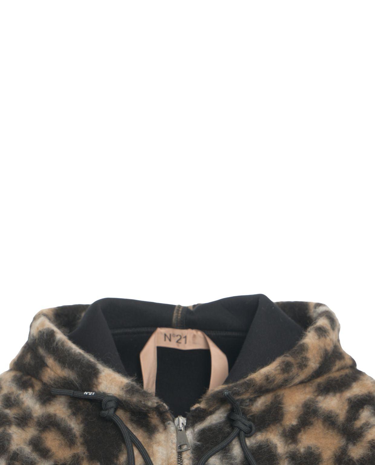 Hooded jacket made of faux fur Product Image